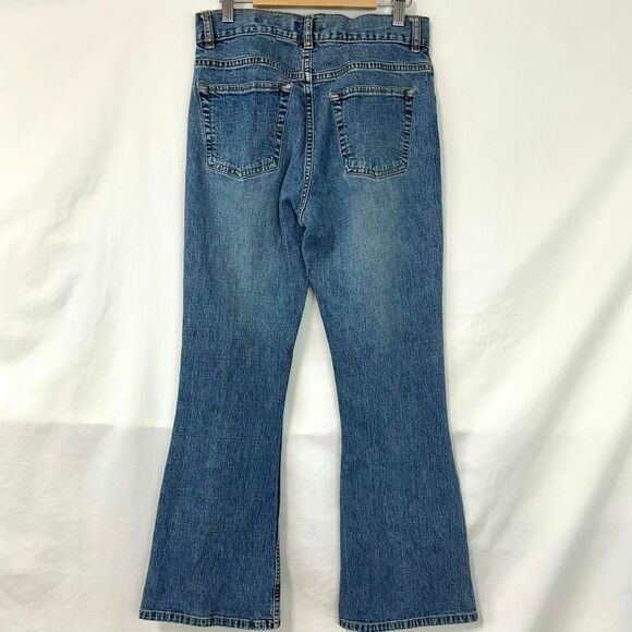 OLD NAVY 2000s Y2K Blue Denim Low Rise Flare Bootcut Jeans Womens 2 Boho Vintage - Picture 4 of 7